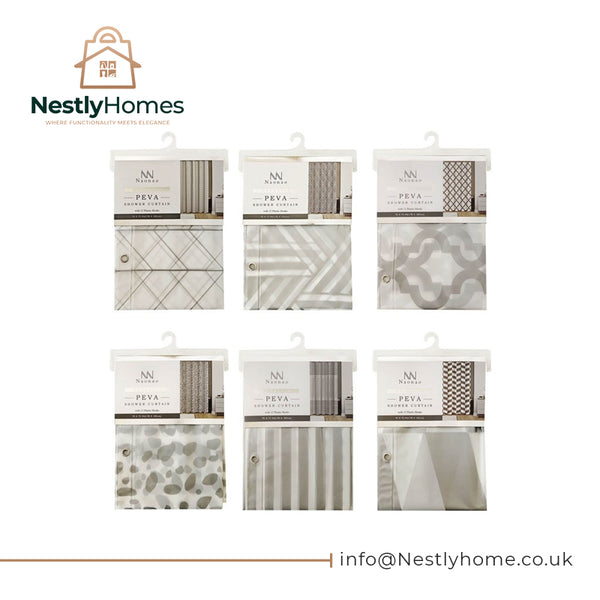 Adorn Shower Curtain Silver Embossed 180cm