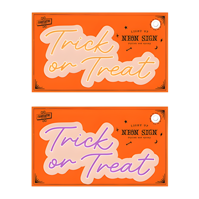 HALLOWEEN LIGHT UP NEON TRICK OR TREAT SIGN