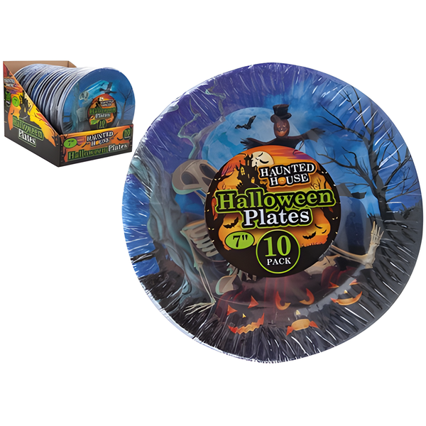 HALLOWEEN PAPER PLATES 10 7INCH