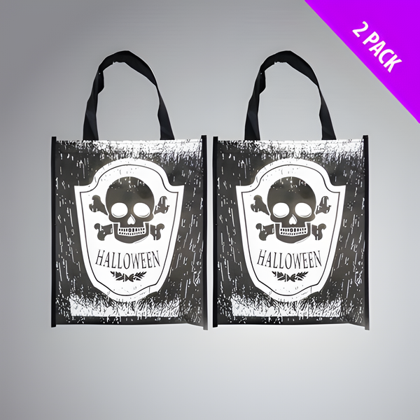 HALLOWEEN SKULL TOTE BAG 2 PACK