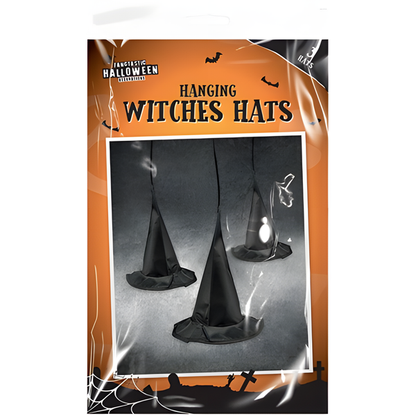 HALLOWEEN WITCH HAT DECORATIONS (3 Pieces) 20CM