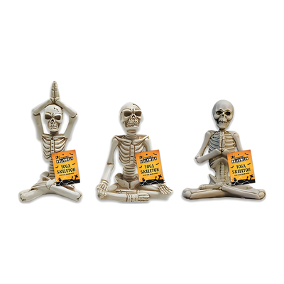 HALLOWEEN YOGA SKELETON ORNAMENT 15CM