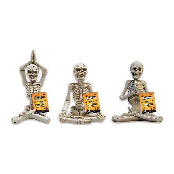 HALLOWEEN YOGA SKELETON ORNAMENT 15CM
