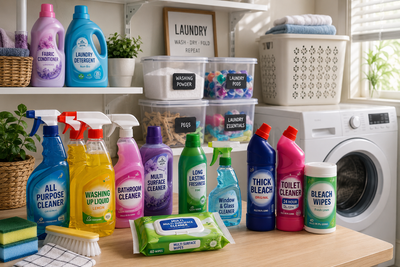 Household cleaner and laundry storage