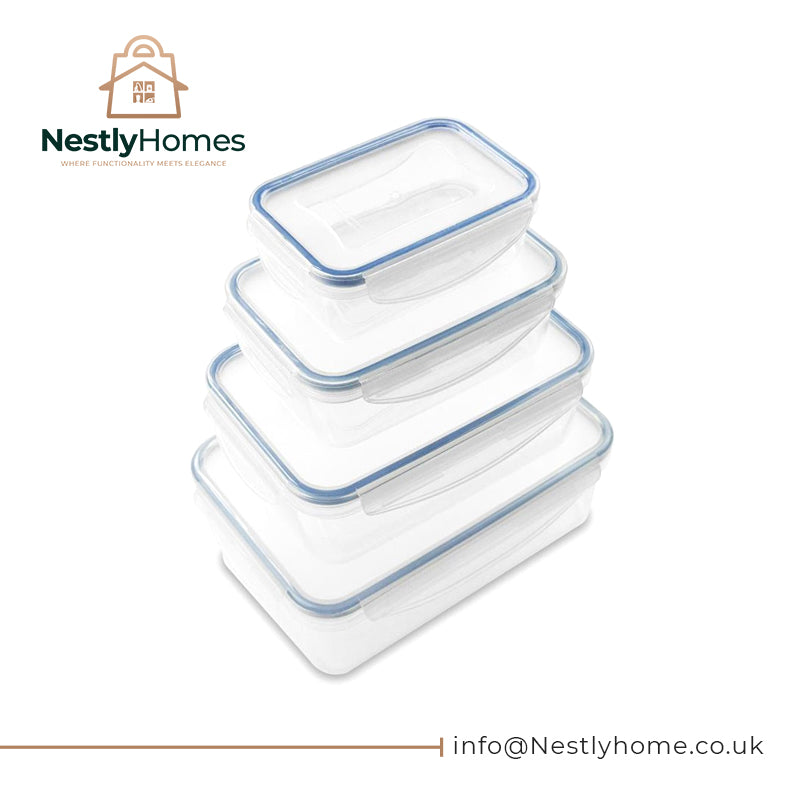 Addis Clip Tight Rectangular Food Box 4pc Set