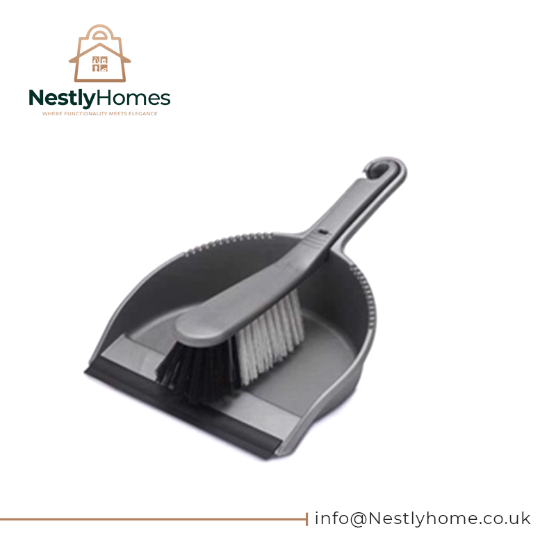 Addis Dustpan & Brush Silver Soft