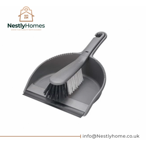 Addis Dustpan & Brush Silver Stiff