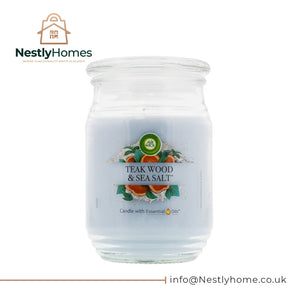 AIRWICK JAR CANDLE TEAK WOOD & SEA SALT 480G