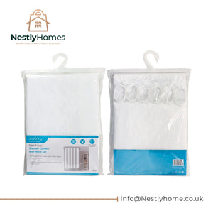 Ashley Shower Curtain & Hook Set Satin Fabric