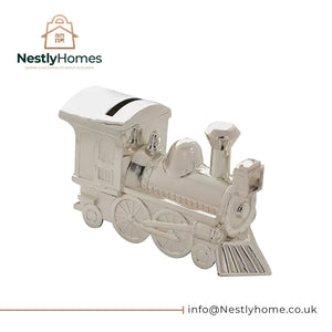 Bambino Silver Plated Money Box Large Train