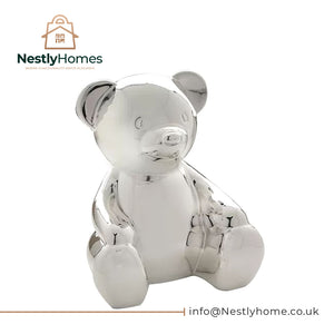 Bambino Silver Plated Teddy Bear Money Box