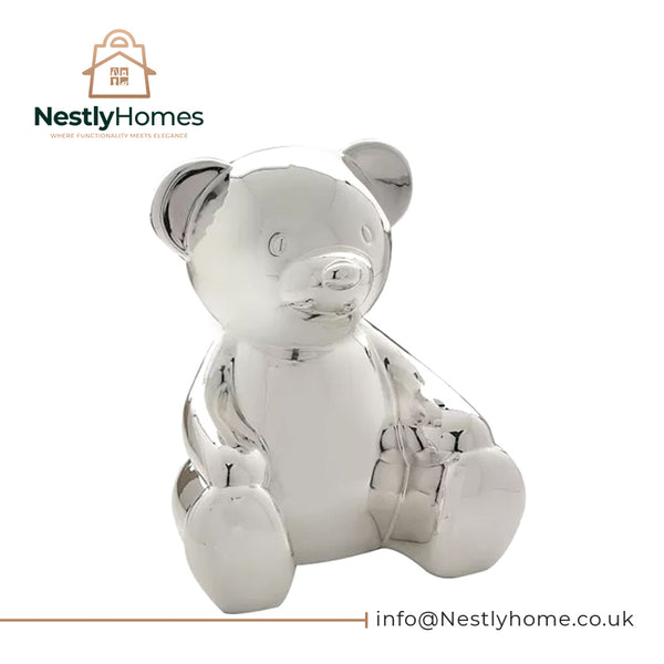 Bambino Silver Plated Teddy Bear Money Box
