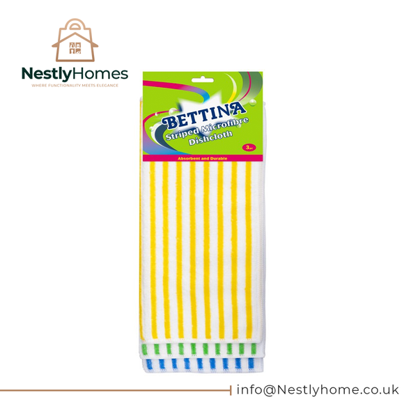Bettina 3 Dishcloths Striped Microfibre