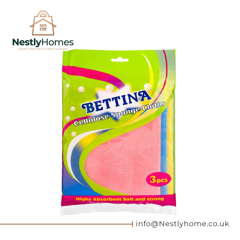 Three pieces of Bettina cellulose sponge cloth