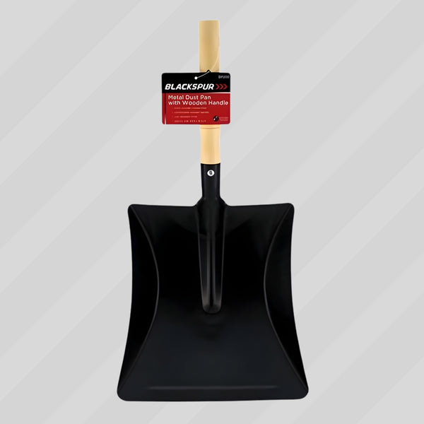 BLACKSPUR METAL DUSTPAN & WOODEN HANDLE