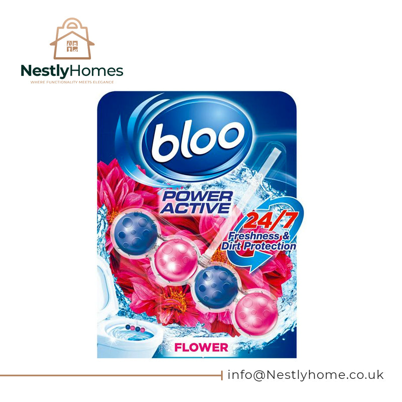 BLOO POWER ACTIVE CLEAR WATER TOILET RIM BLOCK FLOWER