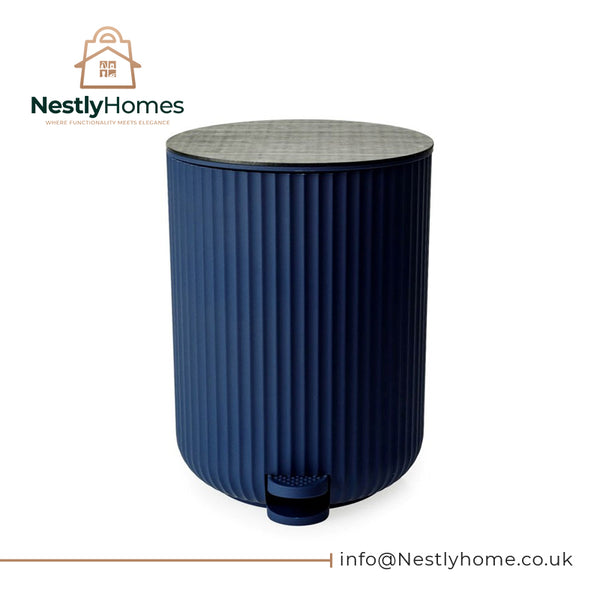 Blue Canyon Berkeley Pedal Bin with Bamboo Lid Blue