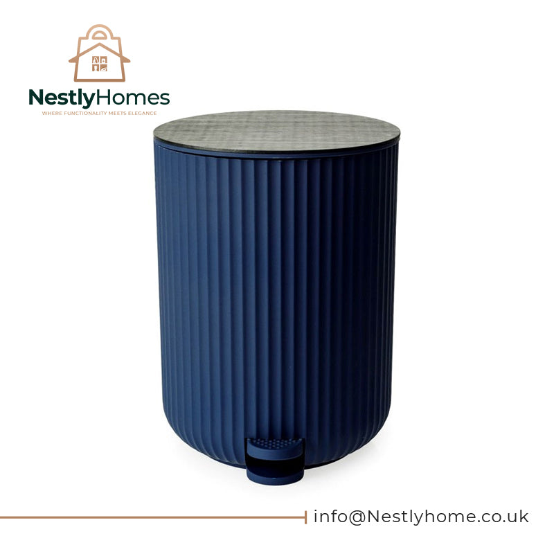 Blue Canyon Berkeley Pedal Bin with Bamboo Lid Blue