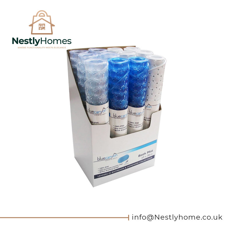 Blue Canyon Hexagonal Pvc Bath Mat 69 Cm X 38cm Assorted Colours