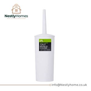 Bright & Homely Toilet Brush & Holder Closed Set White
