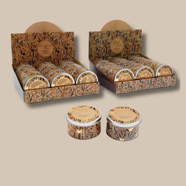 Candles Leaf Tin Scented 7.5X5Cm