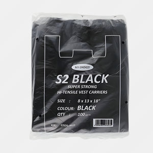 Carrier Bags Giant 100Pcs Black 8X13X18Inch