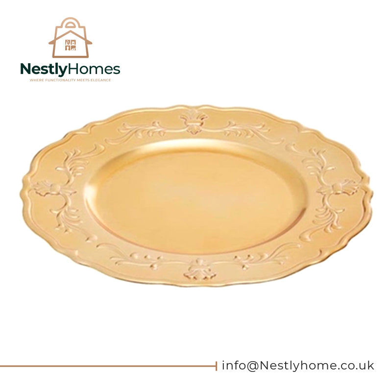Charger Plate Gold Octagon 33cm