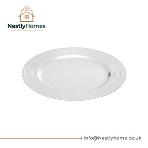Charger Plate Silver Ribbed 33cm