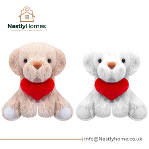 Coffee and Cream Puppy with Love Heart 2 Assorted 15cm