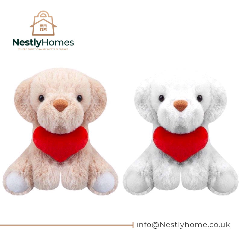 Coffee and Cream Puppy with Love Heart 2 Assorted 15cm