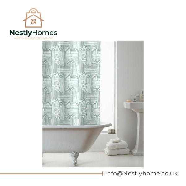 Countryclub Peva Shower Curtain with Hooks Boho Waves