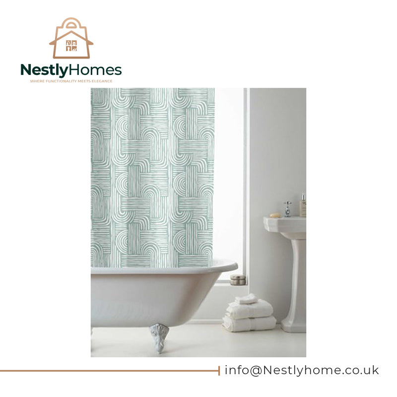 Countryclub Peva Shower Curtain with Hooks Boho Waves