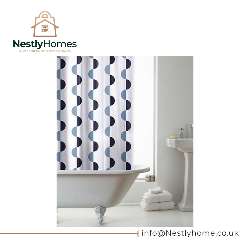 Countryclub Peva Shower Curtain with Hooks Wave