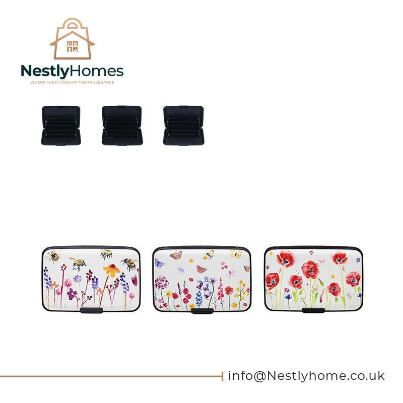 Credit Card Protectors Flowers 3 Assorted