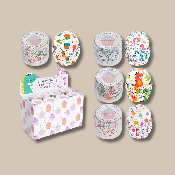 Cupcake Cases Kids 100Pcs Assorted Designs