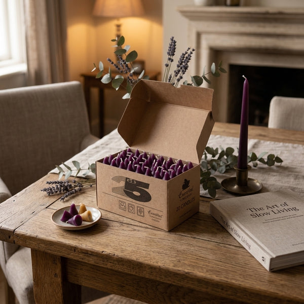 BOX 25 PURPLE CANDLES 7 HRS