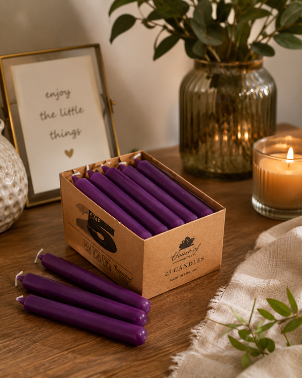 BOX 25 PURPLE CANDLES 7 HRS