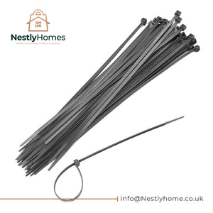 DEKTON BLACK CABLE TIES 40PCS 4.8MMX300MM