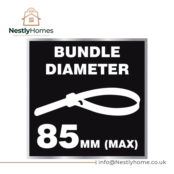 DEKTON BLACK CABLE TIES 60PC 4.8MMX200MM