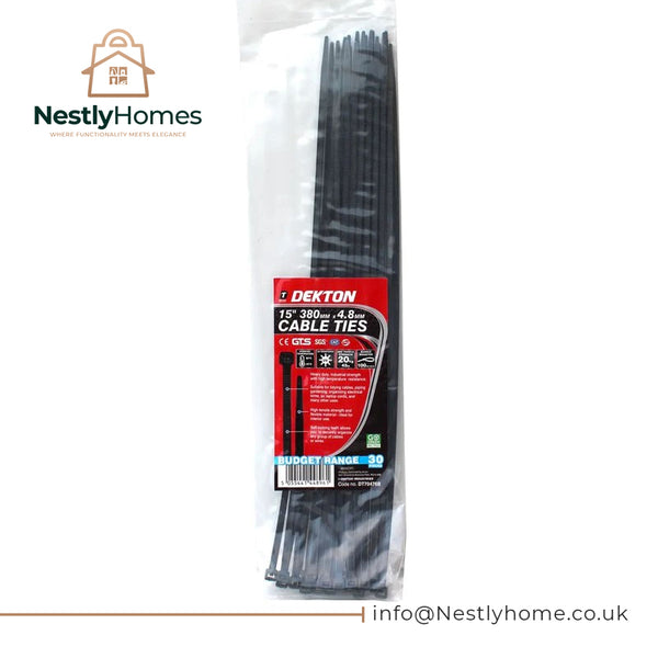 Dekton Cable Ties Black 4.8mmx380mm 30pc