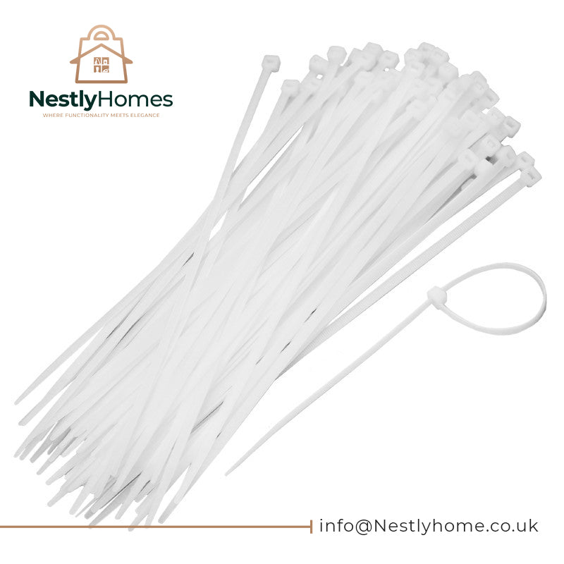 Dekton Cable Ties White 100pcs 4.8mmx250mm