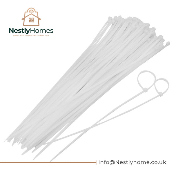 Dekton Cable Ties White 100pcs