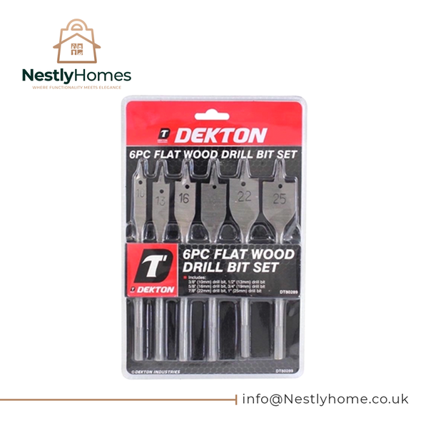 Dekton Drill Set Flat Wood 6pc