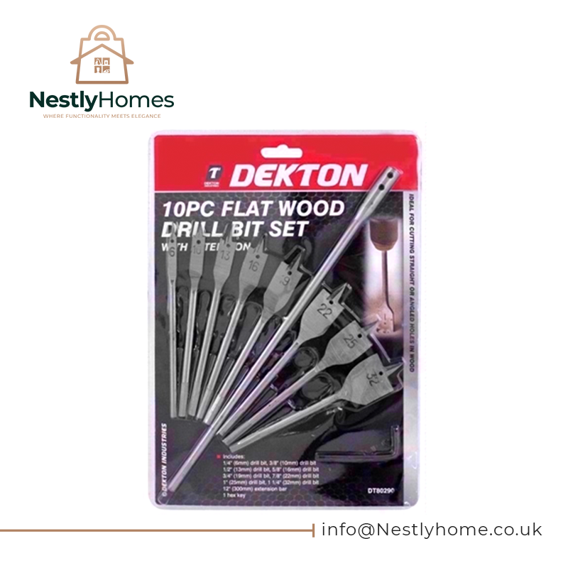 Dekton Drill Wood Flat 10pc Set