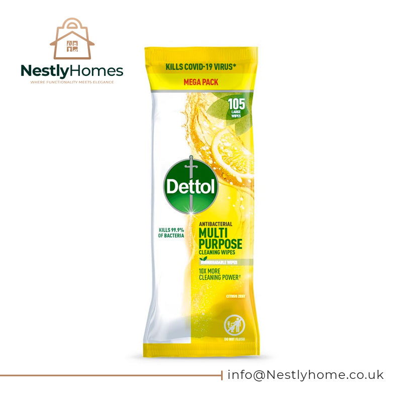 DETTOL WIPES SURFACE CITRUS 105S PK3