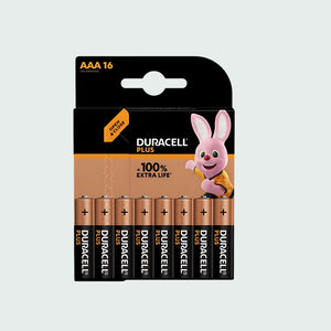 DURACELL BATTERIES 100% PLUS 16PCE AAA