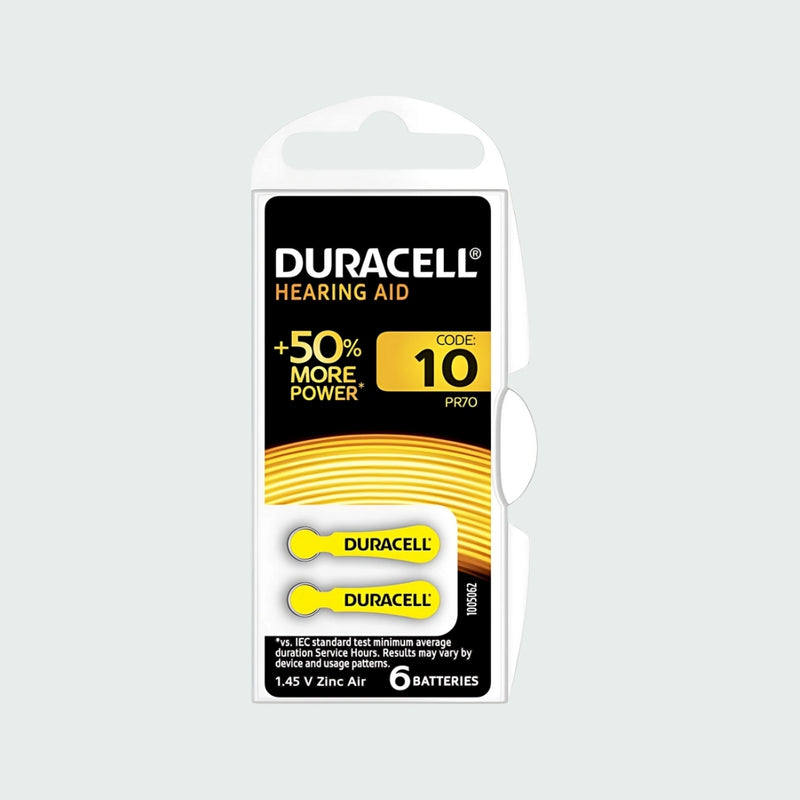 Duracell Hearing Aid Batteries Za10 (pack of 6)
