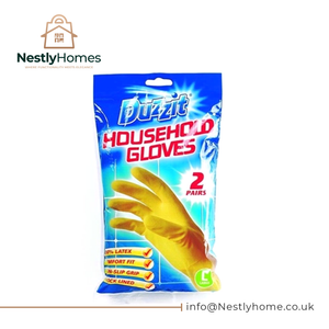 Duzzit Rubber Gloves Household Large 2 Pairs