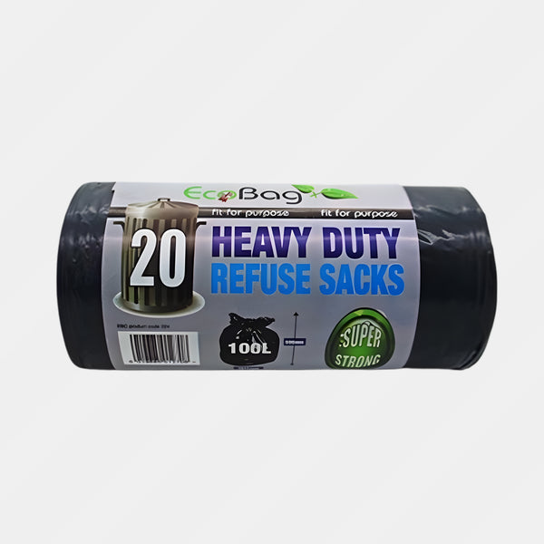 Ecobag Black Heavy Duty 20 Bag 100 Ltr