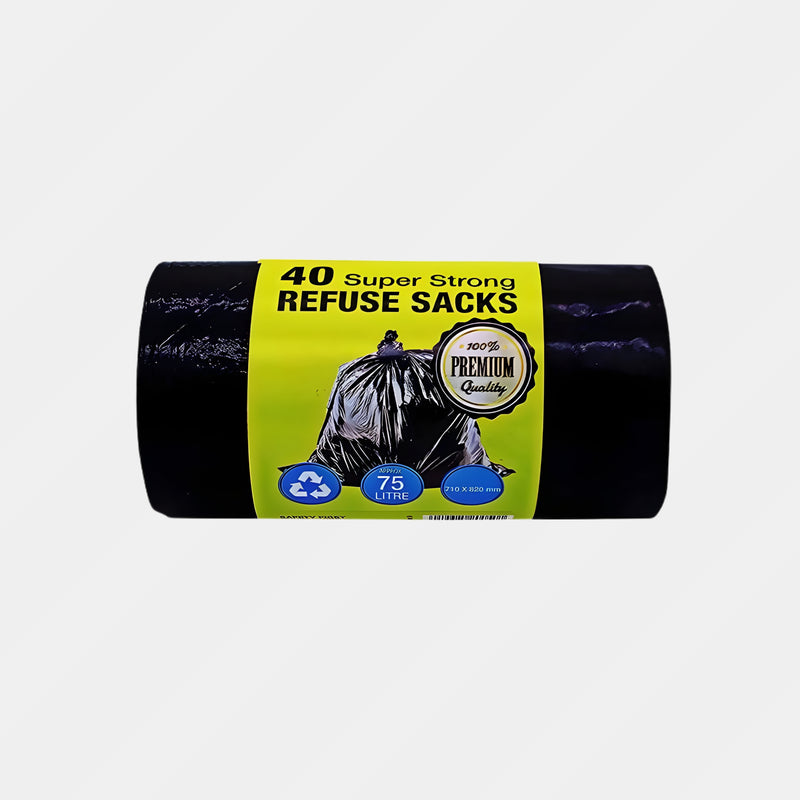 ECOBAG BLACK SUPERSTRONG 40 BAGS 75L